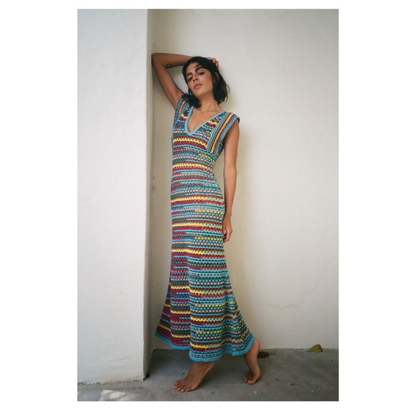 Zara Multicolor Knit Dress S - Picture 3 of 9